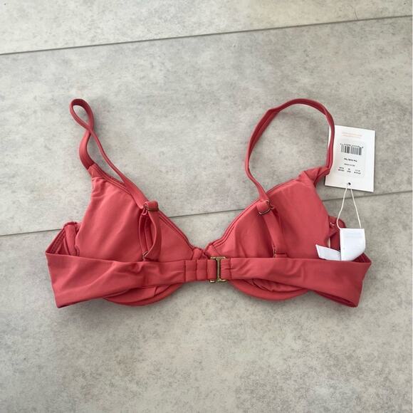 NWT Andie Swim Sicily Top Punch Pink XS Underwire Cups Bikini Bra Style Coral - Picture 4 of 8